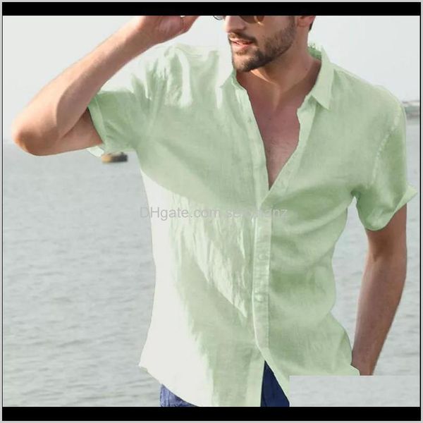 

mens clothing apparel drop delivery 2021 summer men fashion short sleeve casual shirts slim fit blue white shirt plus size s-3xl vb7ct, White;black