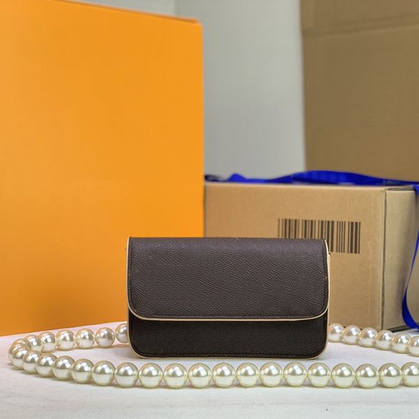 

ladies pearl chain bag women medieval times crossbody handbag flap oblique spanning package quality print wallet