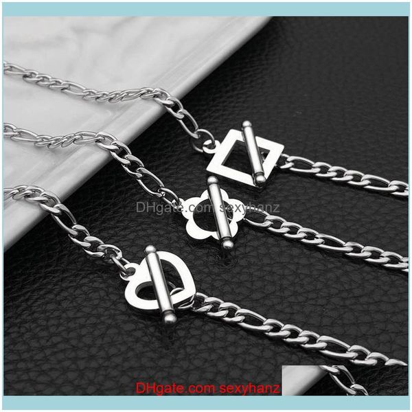 

& pendants jewelrynecklace women heart neck chains pendant men stainless steel ot chain hip hop jewelry aessories necklaces drop delivery 20, Silver