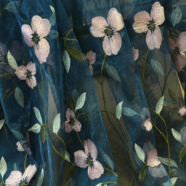 

curtain & drapes perspective curtains luxury embroidered floral tulle blue red sheer voile for living room bedroom window drape