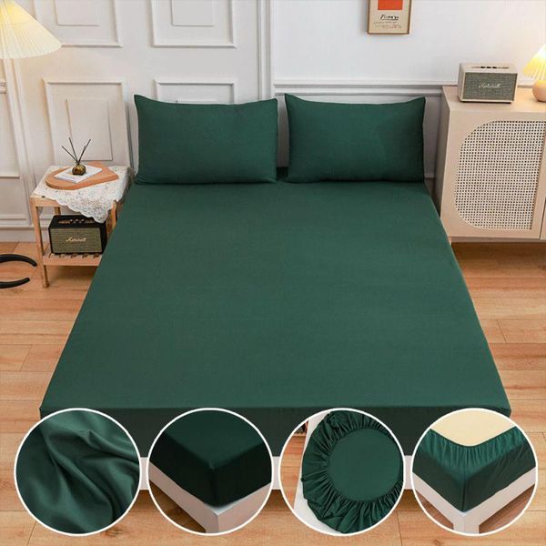 

sheets & sets 1pcs full-size bed sheet microfiber polyester soft solid fitted mattress four corners with elastic band modern