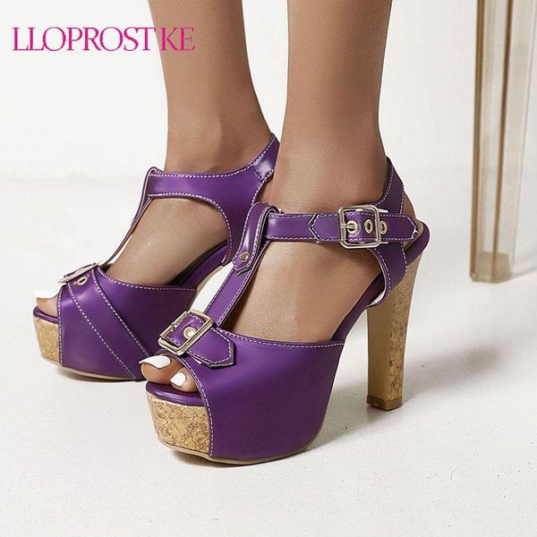 

sandals lloprost ke big size 45 super high heels platform women shoes silk peep toe buckle wedding ladies, Black