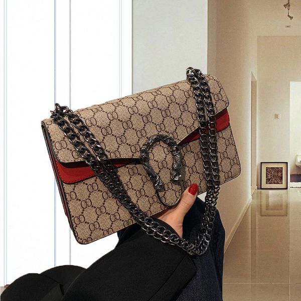 

luxury trendy bags 2021 s bag women's new trendy korean fashion single shoulder messenger printed chic chain bag