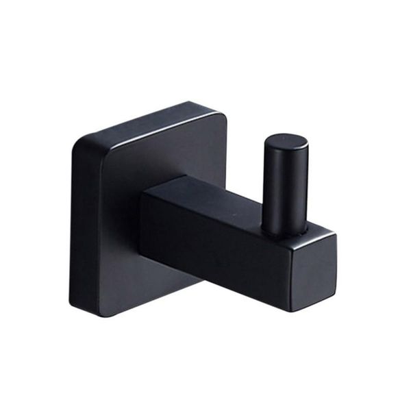 

hooks & rails punch-black clothes hanging stainless steel bathroom back door towel hat single hook household