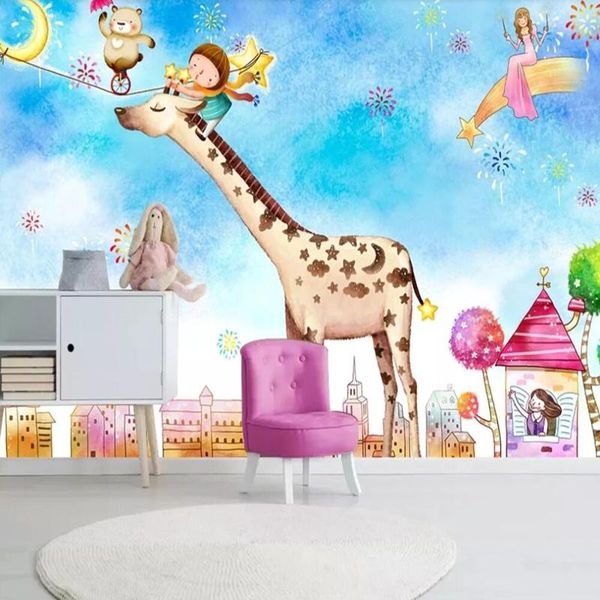 

wallpapers milofi custom 3d wallpaper mural hand-painted cartoon children's room background wall living bedroom decoration painting wa