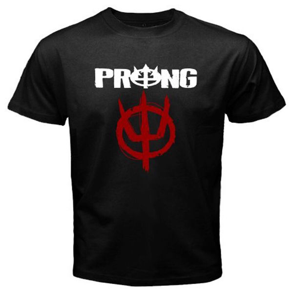 

prong logo men's black t-shirt size s to 3xl, White;black
