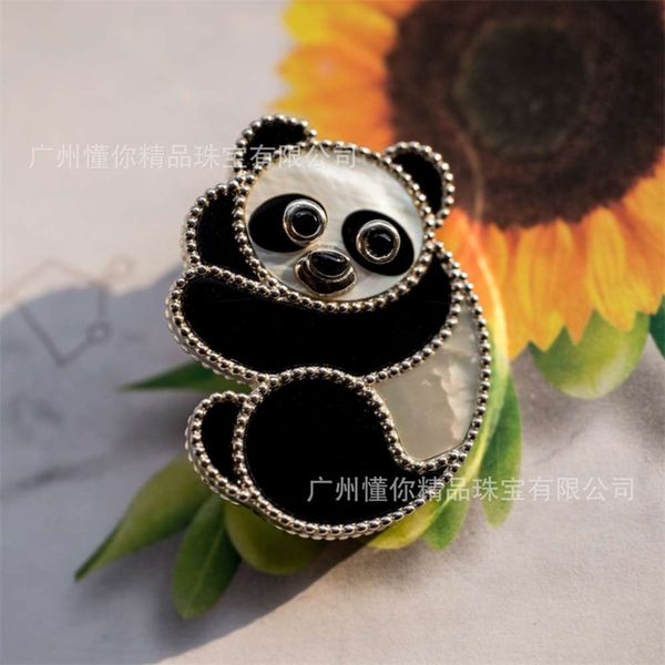 

understand your straight brooch pure silver fritillaria luxury suit new animal panda, Gray