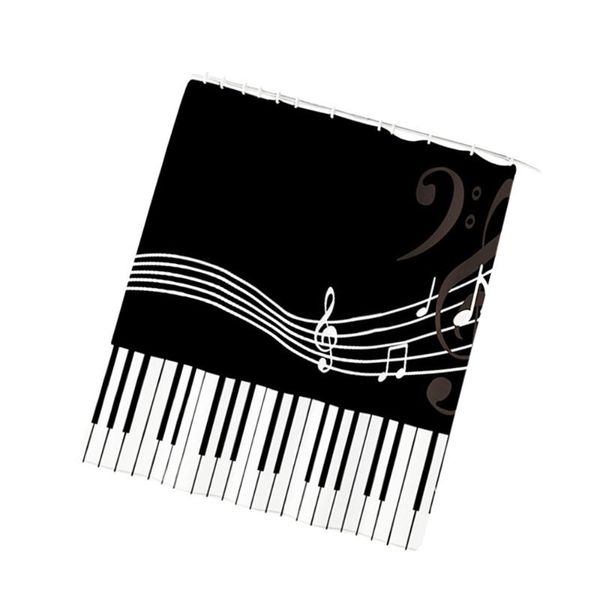 

3pcs piano keys pattern bathroom floor mat anti-skid pad set practical closestool lid cover black bath mats