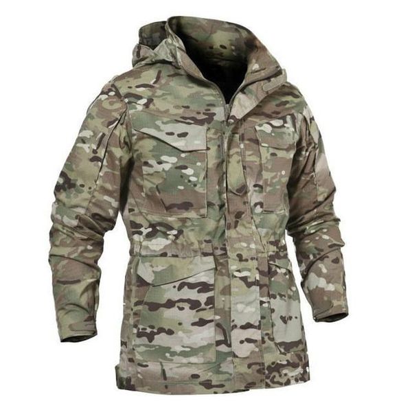 

men tactical jacket 2021 spring autumn us army m65 military field trench coats hoodie casaco masculino windbreaker hunting jackets, Camo;black