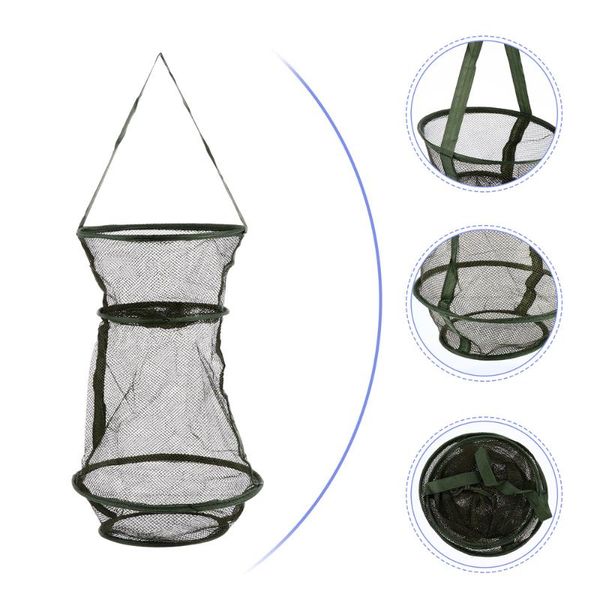 

fishing accessories net folding fish shrimp mesh cage trap for fisherman