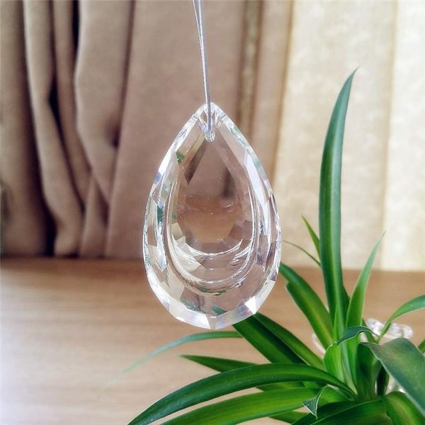 

chandelier crystal wholesales 100unit 63*35mm double raindrop pendants lamp parts for superior quality el lighting decoration