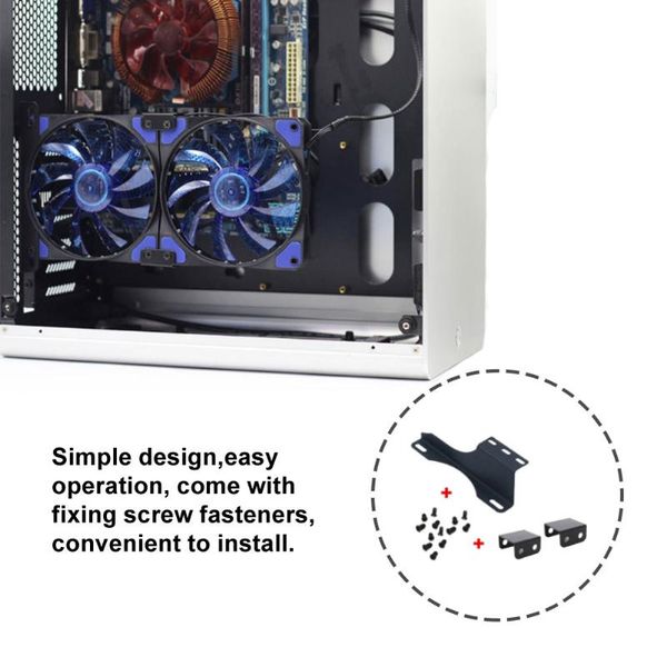 

fans & coolings practical accessories pci slot metal diy 12cm 14cm durable easy install mount rack fan bracket cooling for video card black