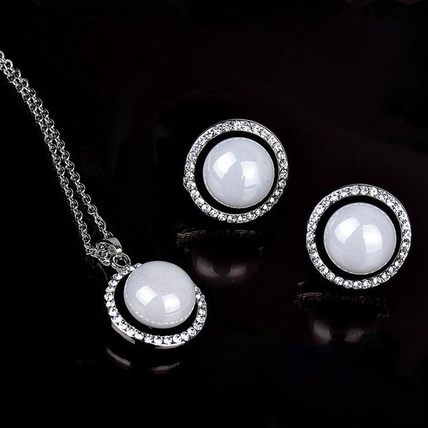 

earrings & necklace jewelry accessories,fashion sets. bridal jewelry, wedding jewelry, pearl set, Silver
