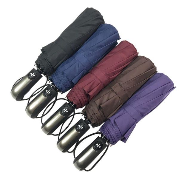 

umbrellas ten bone automatic umbrella three fold windproof and sunshade wind resistant folding rain women auto