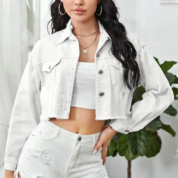 

women's jackets denim jacket woman fashion long sleeve solid colors casual slim short coat street hipster clothing 5, Black;brown