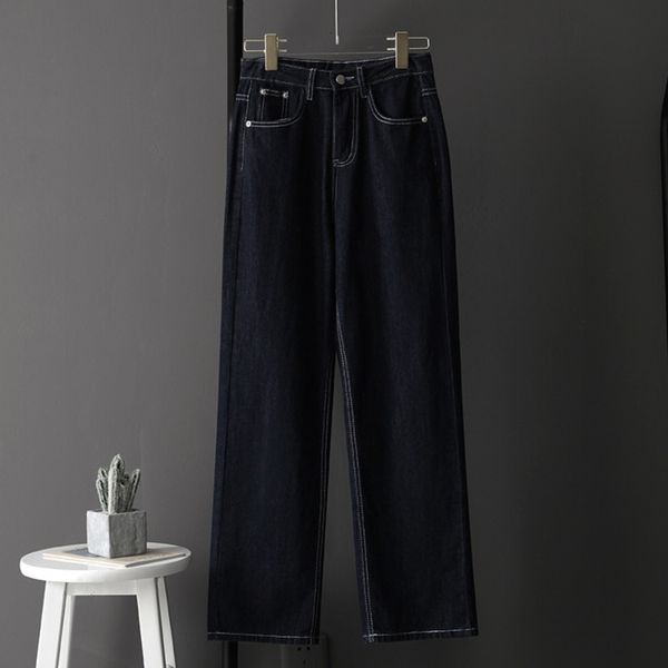 

capris casual korean autumn in a straight all-match vintage loose breech high street fashion leg long brim pants, Black;white