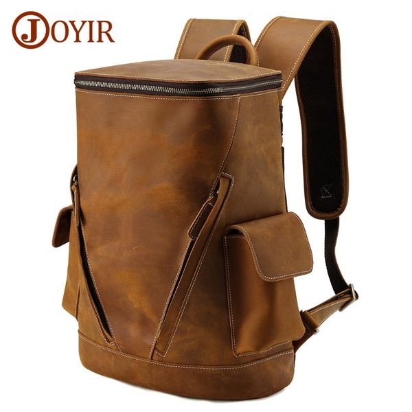 

backpack joyir vintage crazy horse leather man real large capacity daypack cowhide school bag lapbusiness travel