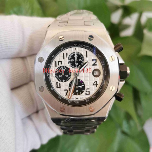 

3 colors men watches 41mm chronograph series 26331 26331st.oo.1220st.01 stainless steel 316l vk quartz satch working mens watch men's w, Slivery;brown