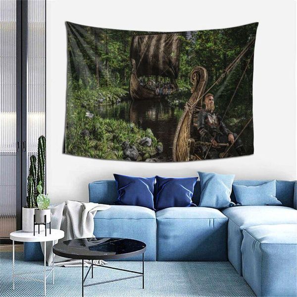 

tapestries ffo vintage viking raven tapestry mysterious meditation runes art wall hanging for living room decor