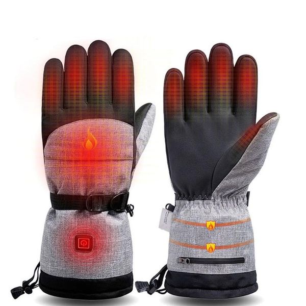 

ski gloves 2021 electric heating snowmobile snowboard snow mittens windproof waterproof men women snowboarding skiing