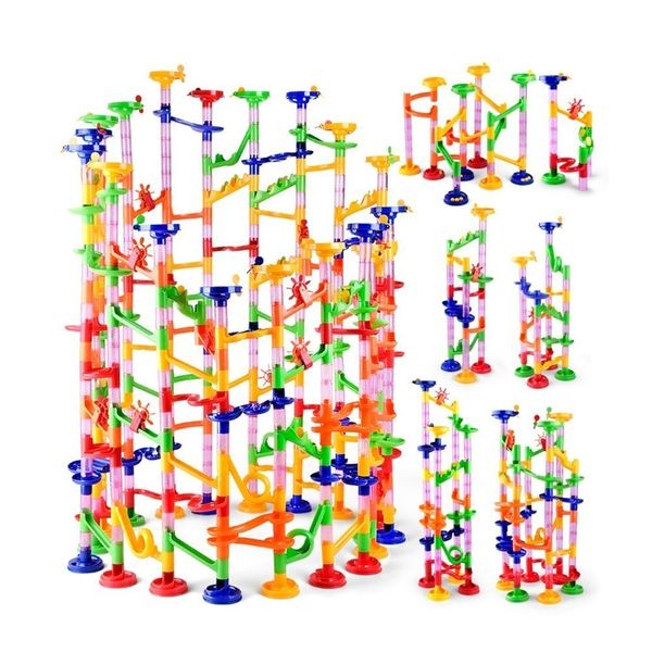 

109pcs diy maze balls track building blocks toys for children construction marble race run pipeline block educational toy game 1008