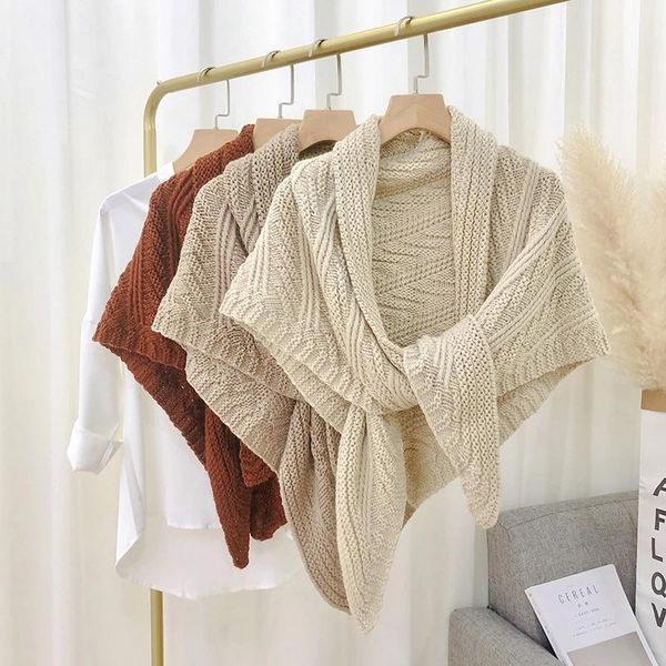 

wraps & jackets wedding solid colors cashmere knitting shawl winter late autumn warm thickened for elegant accessories, White