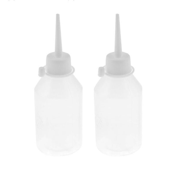 

storage bottles & jars 2 pcs 100 ml white plastic machine water squeeze (white)