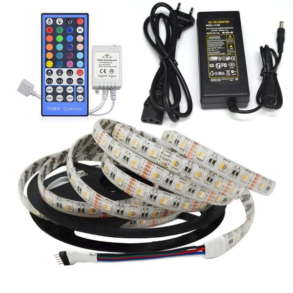

5m rgbw led strip kit dc 12v 4 in 1 chip waterproof non 60led/m indoor outdoor home decoration strips