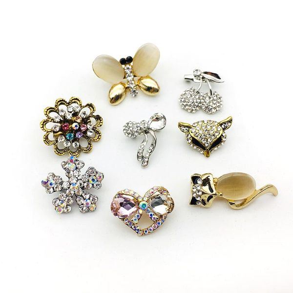 

pins, brooches fashion crystal small collar lapel pins women hijab brooch for scarf clothing accessories, Gray