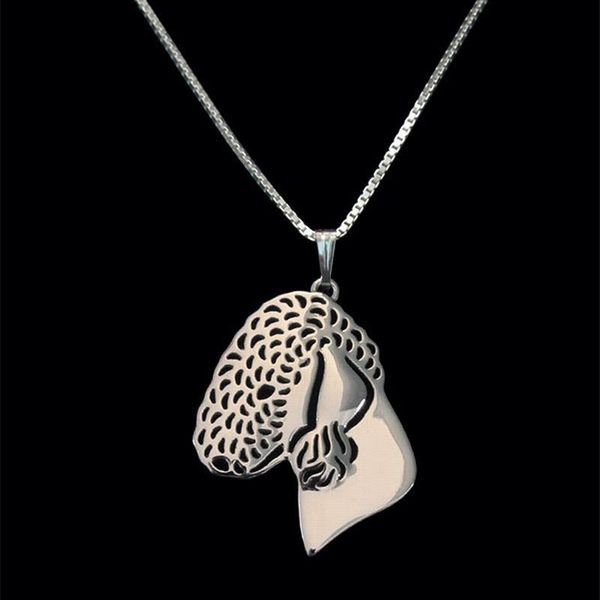 

pendant necklaces female dog women's alloy bedlington terrier drop, Silver