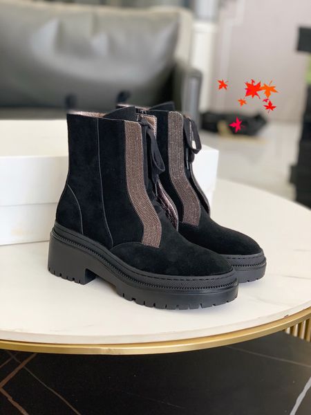 

2022 fashion love women boots chunky heel martin laureate boot black white yellow martins woman shoes with box and logo size 35-40 -k191