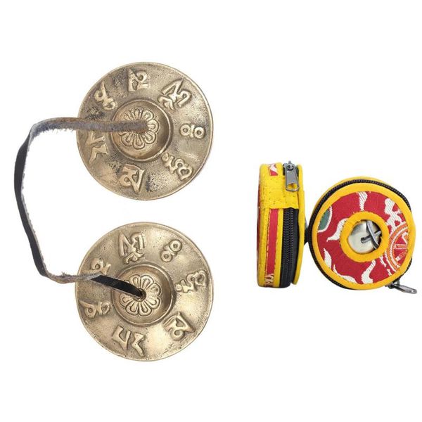 

gandhanra handmade tibetan tingsha bells with om/lucky cloud/mantra,cymbals from nepal, gift for meditation sound healing decorative objects