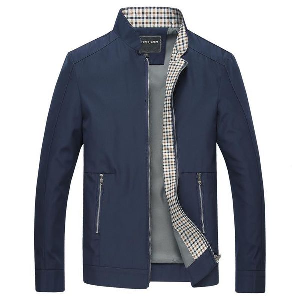 

men's jackets spring summer thin varsity jacket men fashion stand collar business coat pockets windproof mens outwear windbreakers phle, Black;brown