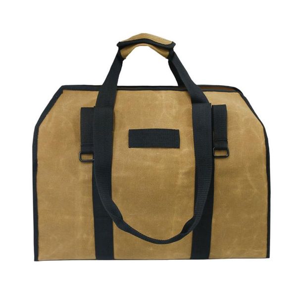 

storage bags portable firewood holder tote for fireplaces waxed canvas kitchen durable extra large camping log carrier bag with handles