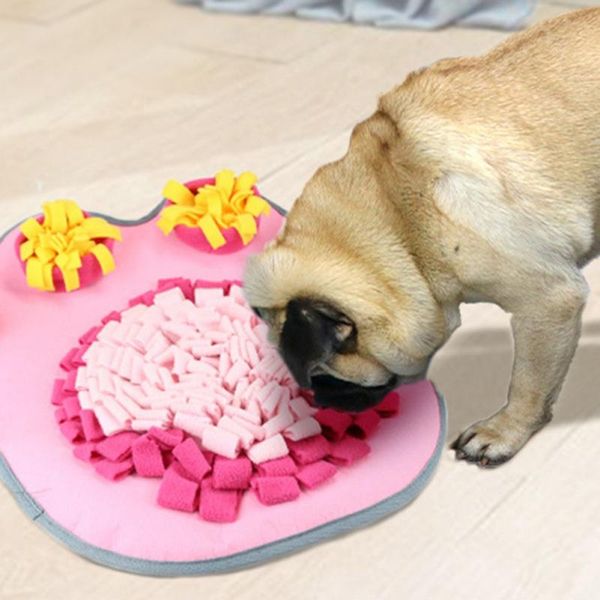 

kennels & pens dog puzzle sniffing mat, training toy to improve the dog's iq, feeding and anti-boring game toy, pink