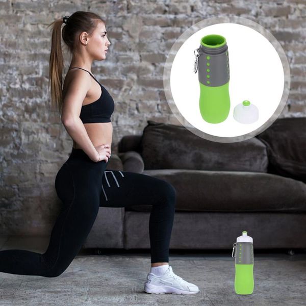 

water bottle 1pc 500ml silicone sports outdoor foldable container