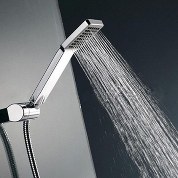 

bathroom shower heads 1pc universal handheld chrome water-saving pressure rainfall square nickel abs hand held handshower for