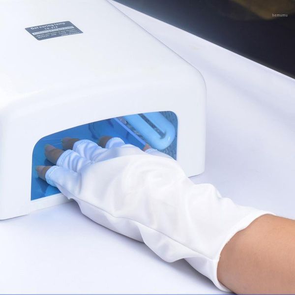 

anti uv glove for light potherapy lamp manicure nail art radiation protection dryer skin tools1, Red;gold
