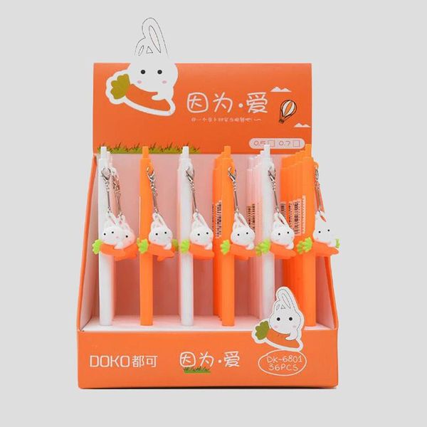 

ballpoint pens cute carrot mechanical pencil kawaii cartoon school kids 36pcs/lot, Blue;orange