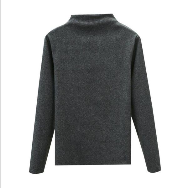 

women's sweaters 2021 women girl winter fall basic knitted pullovers half turtleneck blouses t shirts knitwear outwear bodycon slim, White;black