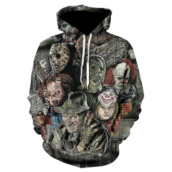 

horror movie chucky hoodie, casual coat, large size s-6xl, Black