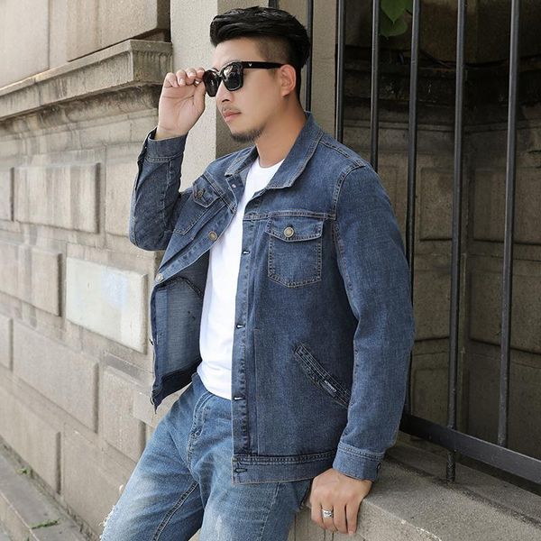 

men's jackets denim jacket retro autumn street fashion trendy lapel loose european and american style long sleeve coat, Black;brown