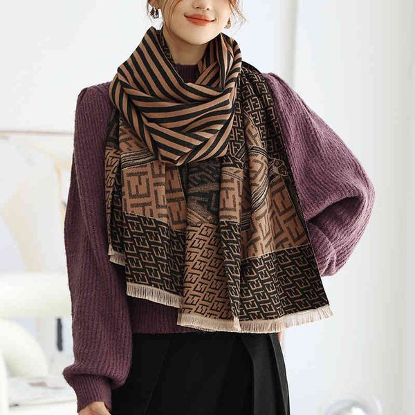 

70% off design scarf korean autumn and winter new fashion east gate warm letter double-sided imitation cashmere air conditioning shawl stude, Blue;gray