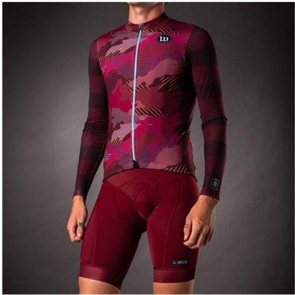 

wattie ink summer men cycling clothing long sleeve ropa ciclismo hombre bike competition mtb suit bib shorts jersey set racing sets, Black;blue