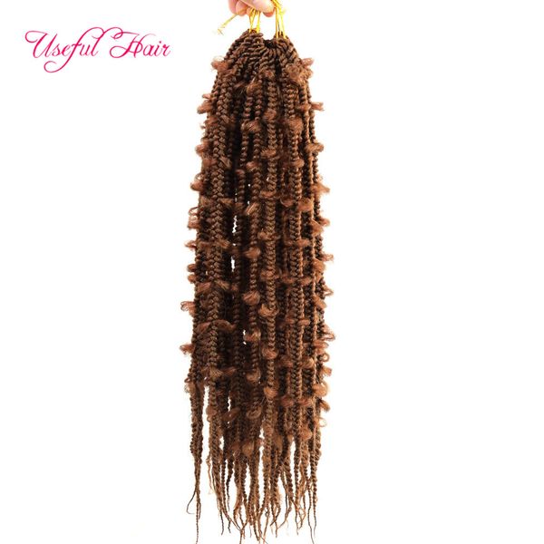 

18 inches butterfly box locs long crochet hair extensions short 12 inch 3x box butterfl braids fiber bulks 6-8pcs for one head synthetic bra, Black