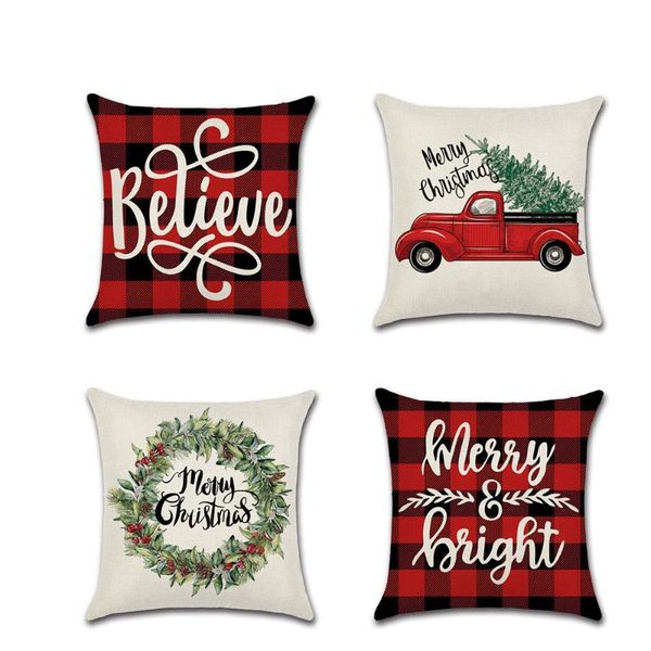 

cushion/decorative pillow christmas day cushion case car home decor pillows cases wreath sofa bed cushions cover linen covers 45*45cm