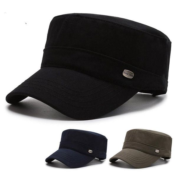 

wide brim hats spring and summer flat-hat middle-aged elderly outdoor leisure youth iron standard twill short sunshade sun, Blue;gray