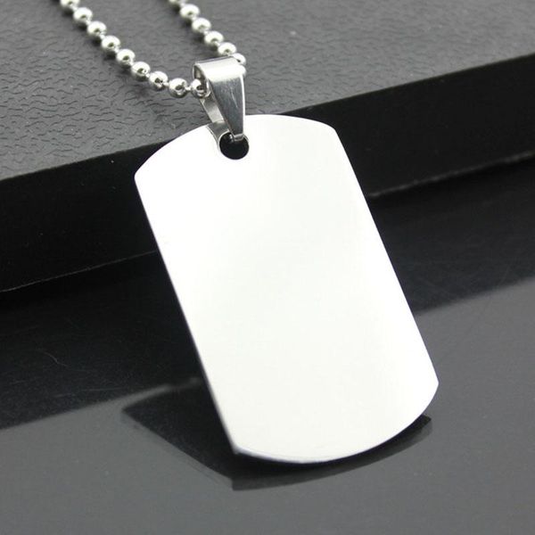 

dog collars & leashes 100pcs / lot 50 * 28 1.6mm silver mirror efeito stainless steel branco flat metal pet id cao tag cabide