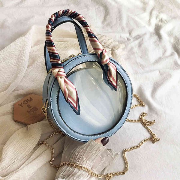 

designer shoulder bags womens wallets travel duffle luggage bag fashion transparent clear circular 2 pic zipper detachable chain handbag