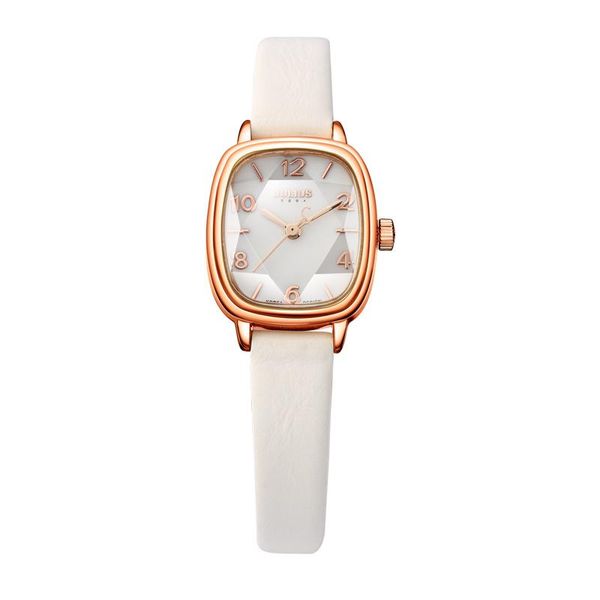 

wristwatches julius brand logo luxury women watch crystal square dial leather strap fashion watches rose gold relogio feminino ja-885, Slivery;brown